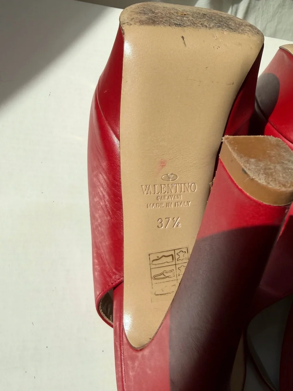 Valentino Garavani Red Bow Stud Slingback Heels